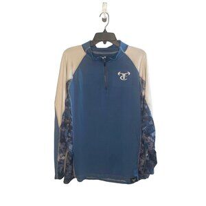 TrueTimber Pullover men's Size Large 1/4 Zip Long Sleeve Multicolor blue shirt
